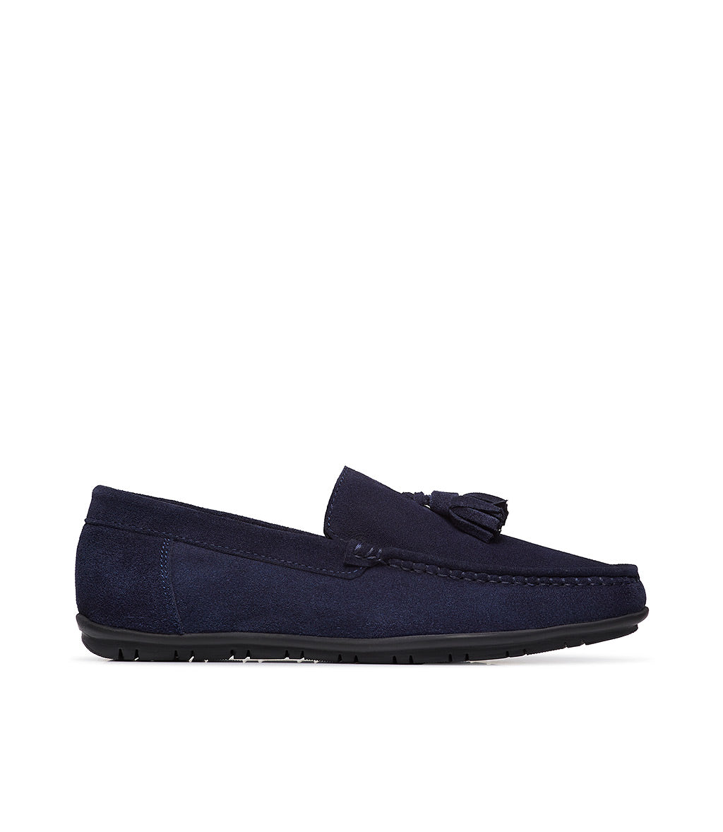 Loriblu Mocassino in camoscio blu con nappine