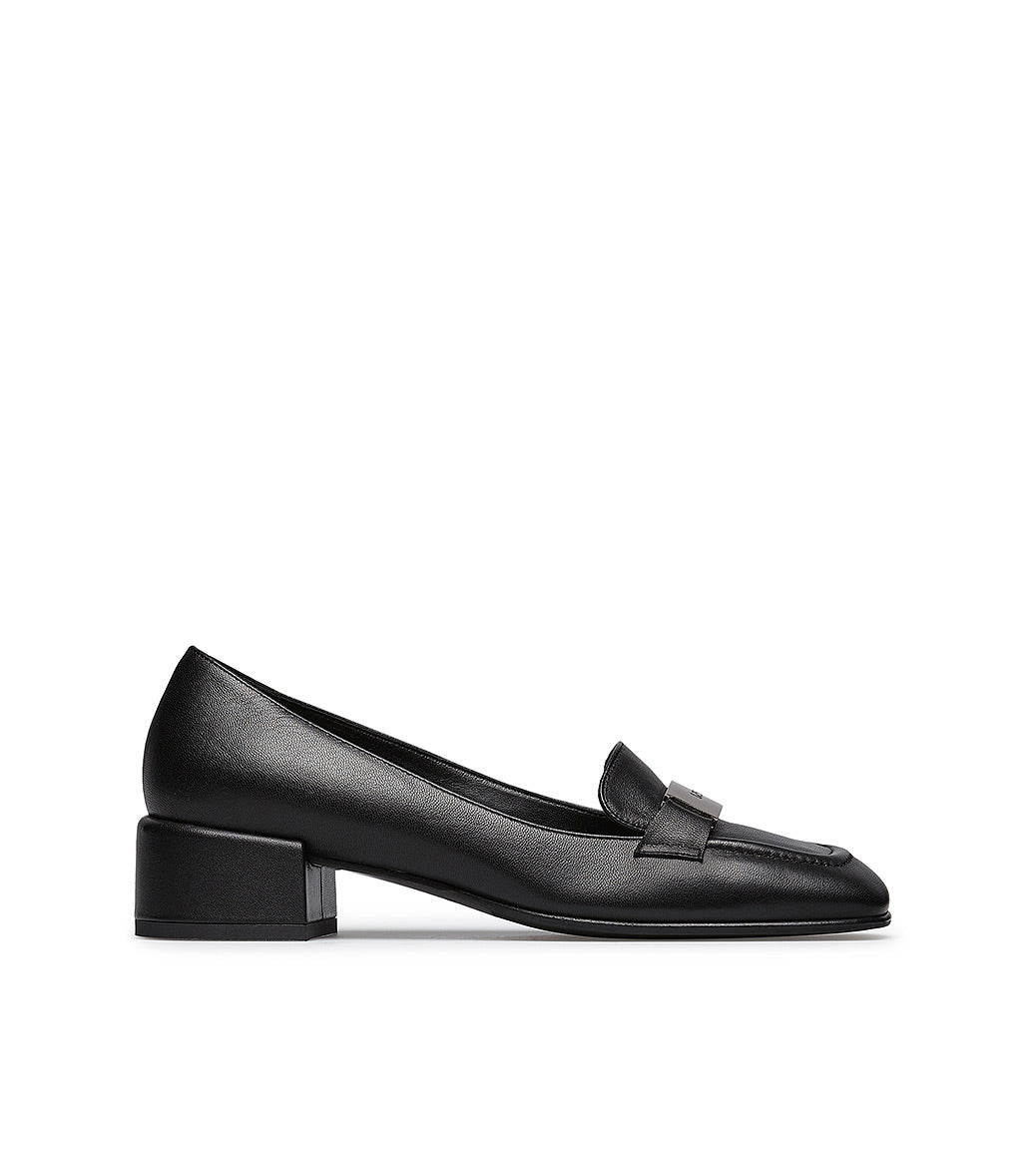 Loriblu Mocassini in nappa nera con placca logo