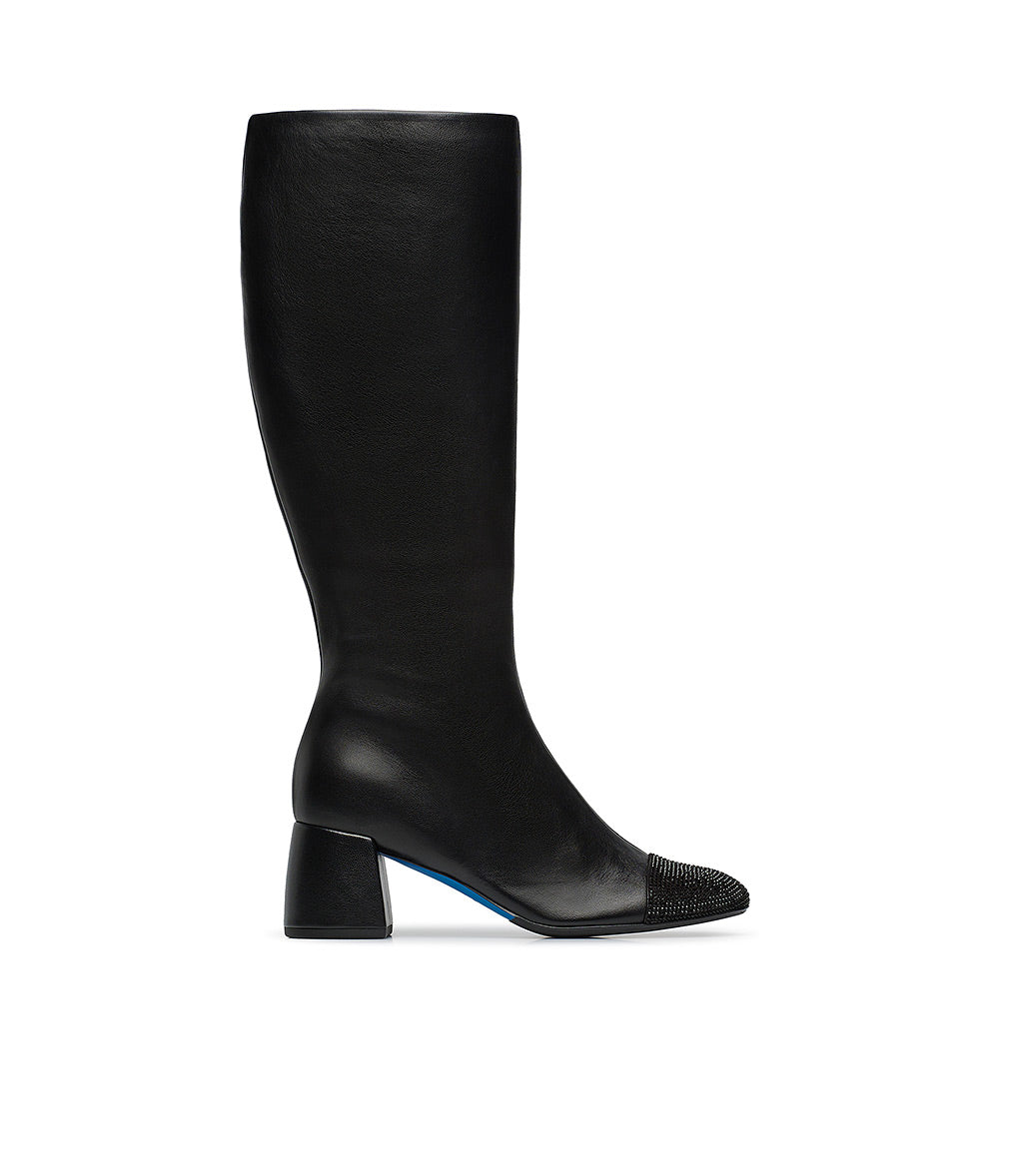 Loriblu Stivale in nappa nera con cristalli