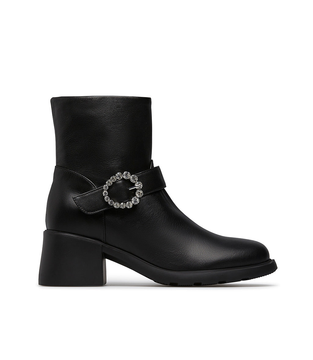 Loriblu Stivaletto in nappa nera con fibbia gioiello