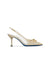 Slingback gioiello in nappa e tessuto sintetico platino