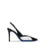 Slingback in vernice nero con inserti plexi