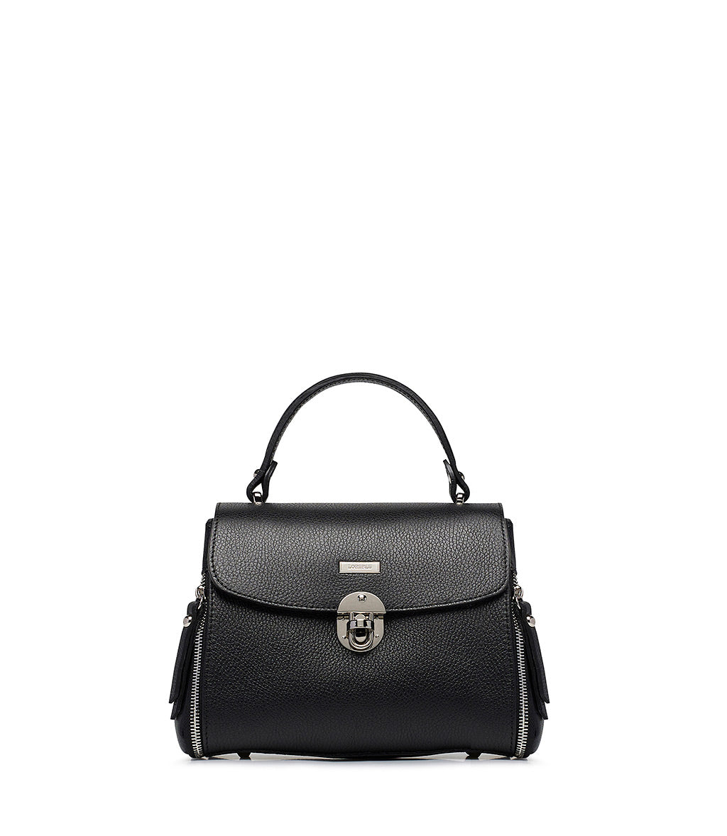 Loriblu Borsa a mano nera in pelle martellata