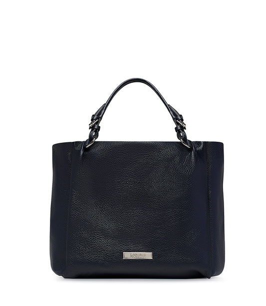 Borsa in pelle martellata blu