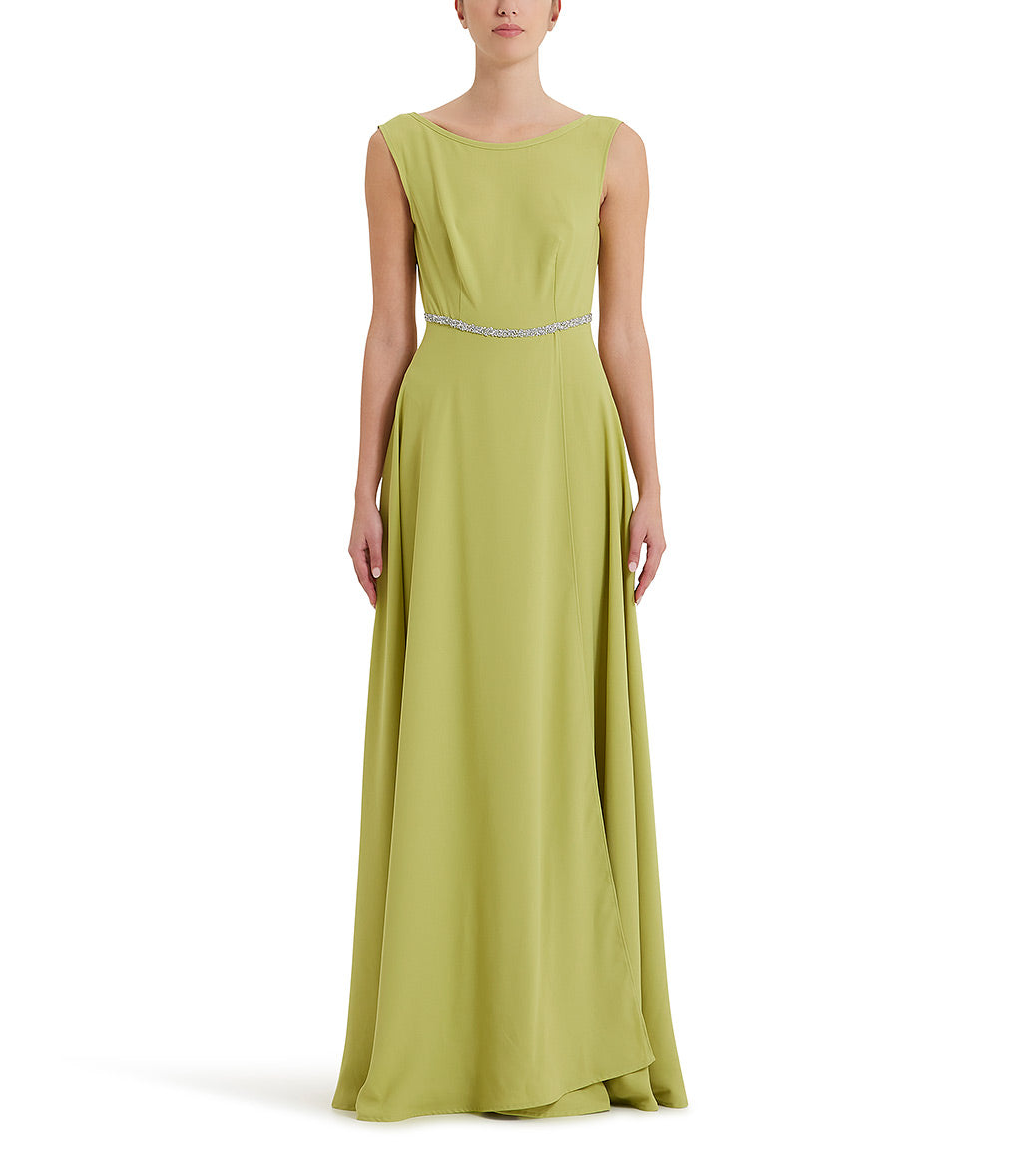Loriblu Abito verde acido lungo con cristalli