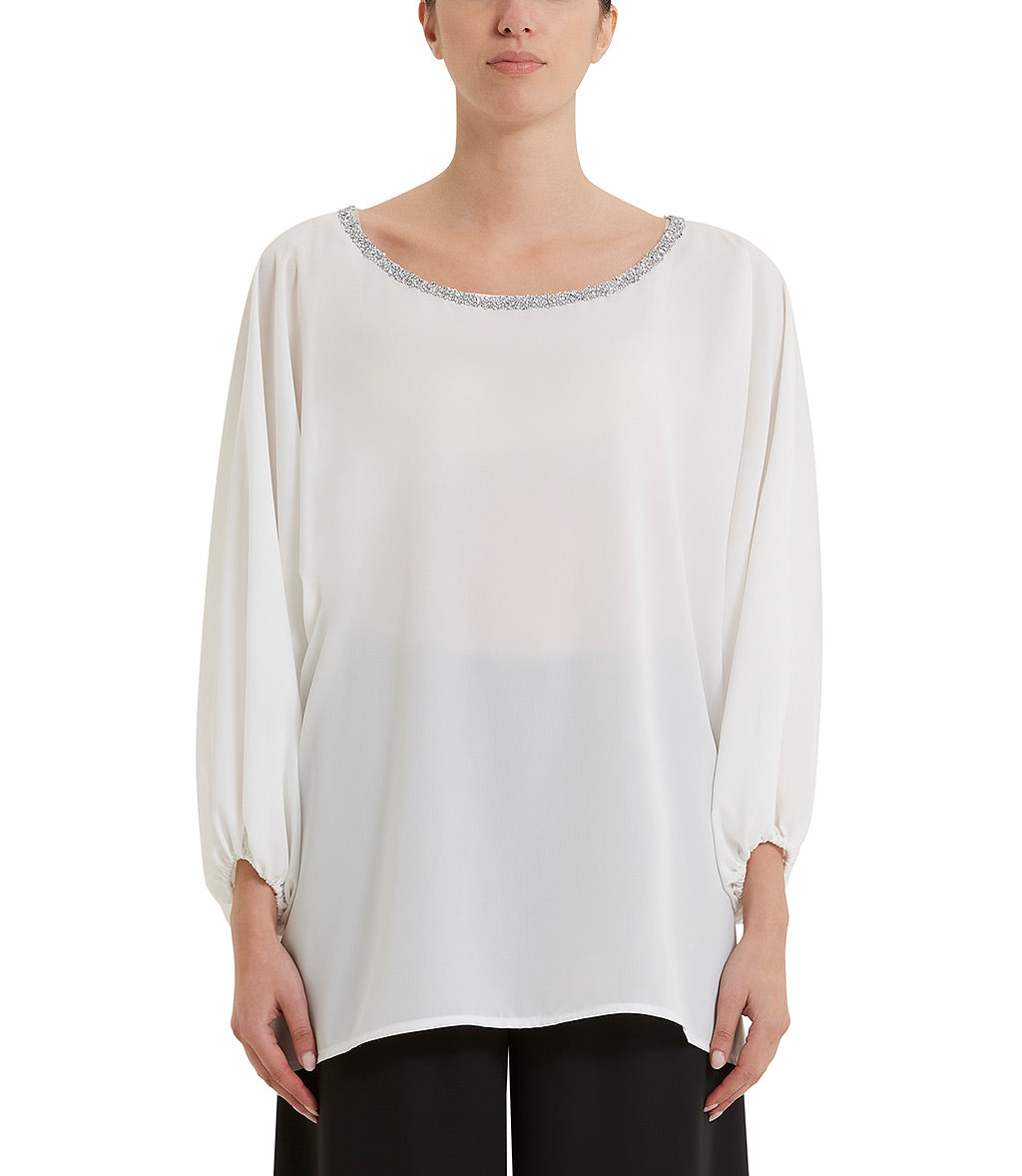 Loriblu Blusa georgette bianca