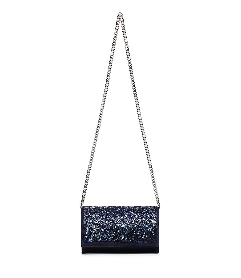 Pochette Donna Pochette Blu Camoscio Pochette In Nappa E